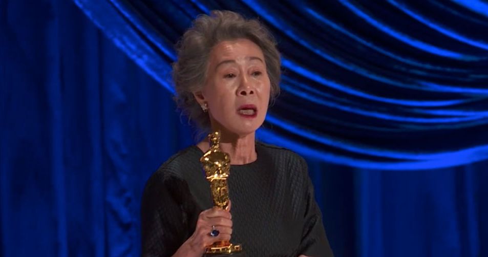 Youn Yuh-jung Shouts Out Nominees in Acceptance Speech: ‘I’m Luckier Than You’